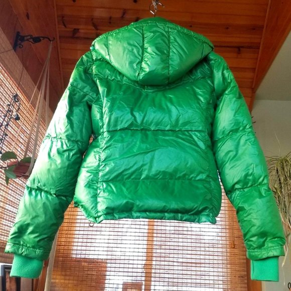 WOMEN'S VINTAGE J CREW PUFFER GREEN SIZE MEDIUM - Picture 7 of 13